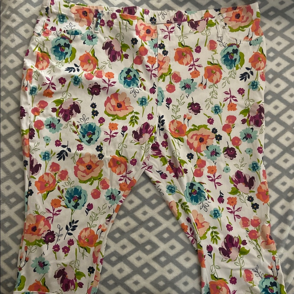 terra&sky Multicolor Pull-on Capris EUC 4x 28/30